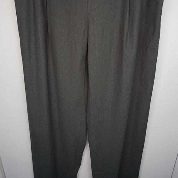 New Vince Linen Blend Pull On Pant in Black size Large (12-14) $395 - Picture 6 of 16
